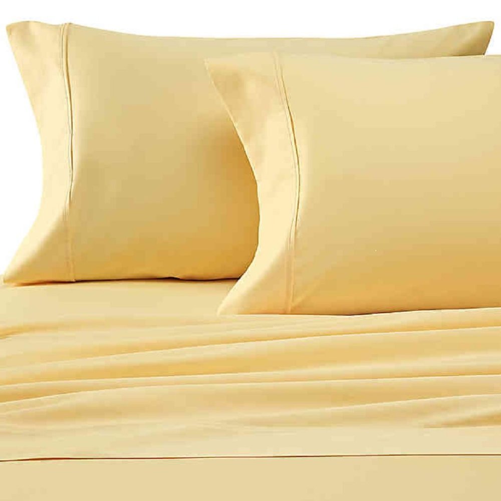 brand new LEMON Heartland 400 TC 100% Cotton Sateen KING Pillowcases
